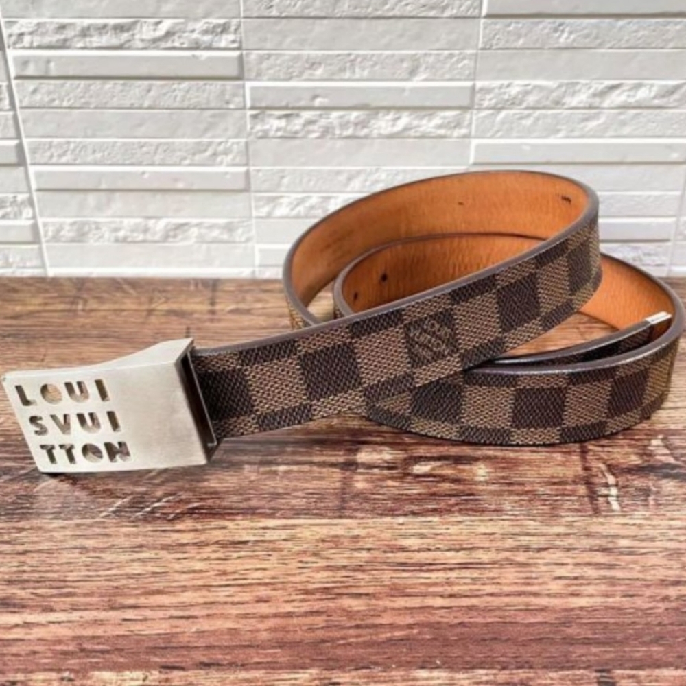 Louis Vuitton Damier Ebene Sainteur Logo-letter Belt